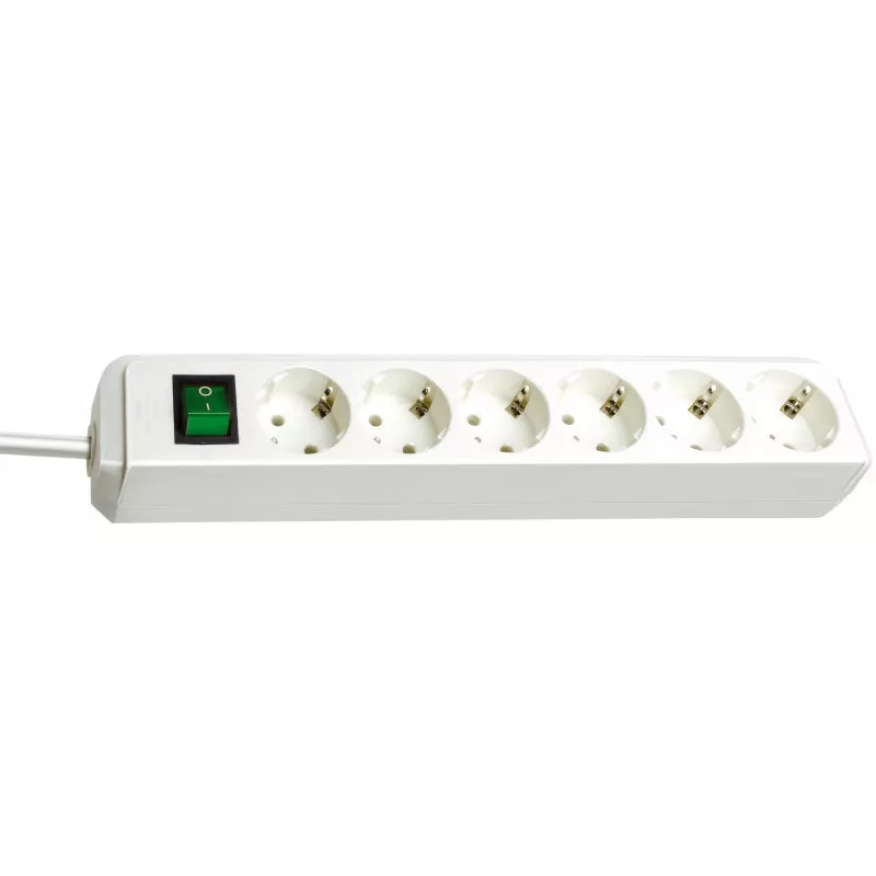 Brennenstuhl Eco-Line Steckdosenleiste mit Schalter [6-fach, weiß, 1.5m]