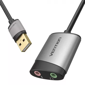 Vention USB ārējā skaņas karte 0.15M Pelēks Metāls