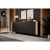 Kumode FARO KOM200 CZ — 2000×420×820 mm, matēti melns rāmis, ozolkrāsas frontes