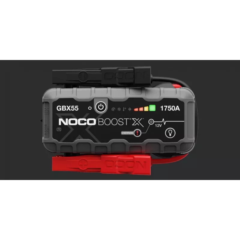 Jump starter NOCO GBX55 1750 A litija-jonu, 46 Wh, IP65, benzīnam līdz 7.5 L / dīzelim līdz 5 L