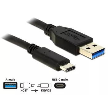 USB kabelis DeLOCK 0.5m USB3.1-C/USB3.1-A
