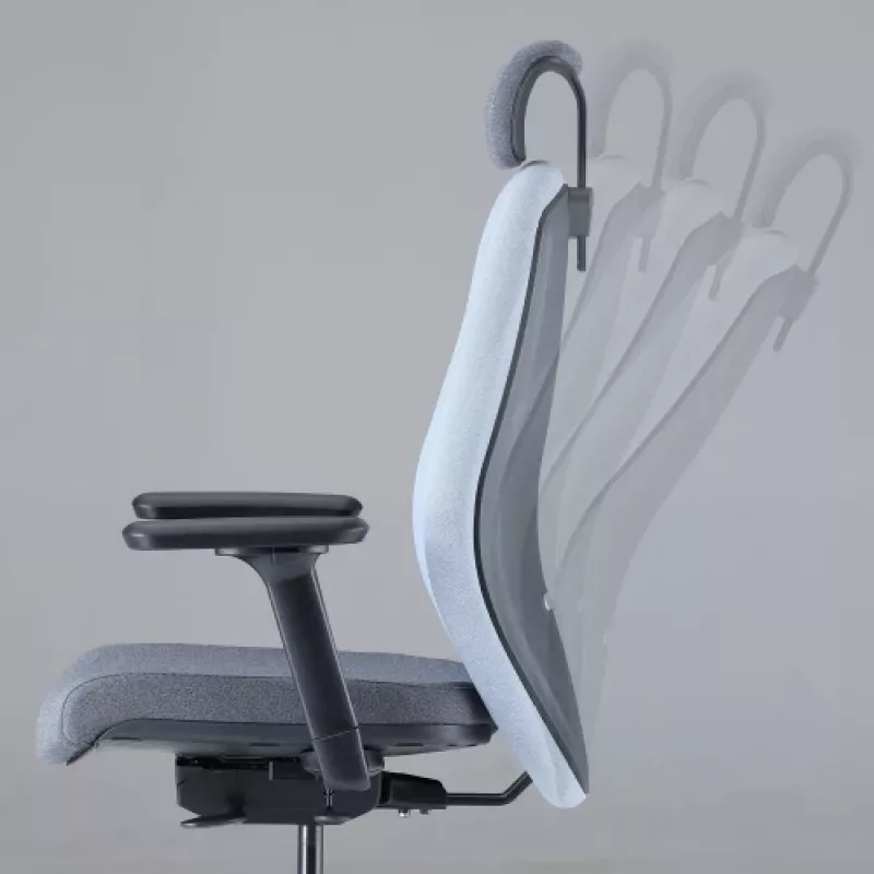 Up Up Athene ergonomiskais biroja krēsls Melns, Pelēks + Zils audums