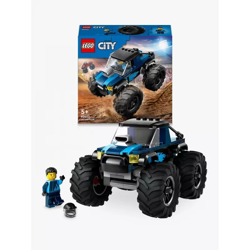 Konstruktors LEGO City 60402 Zils Monster Truck ar lielām riepām, 148 gab., 1 minifigūra, vecumam 5+