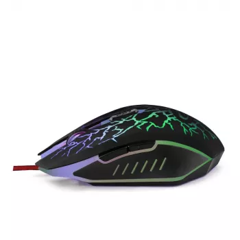 Esperanza MX211 LIGHTNING - Datorpele - USB - optiskā - 6 pogas - Melna