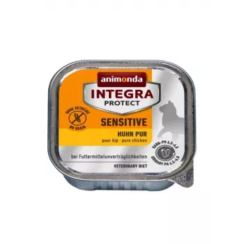 Slapjā kaķu barība Animonda Integra Protect Sensitive Pure Chicken 100 g, bezgraudu, bezglutēna, pieaugušiem kaķiem, alerģijas atbalsts