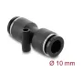Pneimatiskais savienotājs DELOCK 10 mm taisns ar montāžas caurumu, metāls/plastmasa, iekšējā vītne, 48 mm