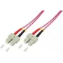 LogiLink SC multi-mode optiskais patch kabelis, OM4, 2,0 m, violets (FP4SC02)