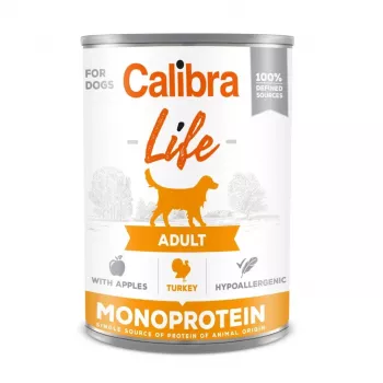 Slapjā suņu barība Calibra Life Adult Tītars ar Āboliem 400 g