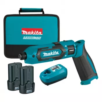 Triecējuzgriežņu atslēga Makita TD022DSE 1/4 collu 2450 apgr./min 25 N⋅m Melna, Zila