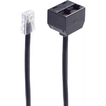 Telefona kabelis ShiverPeaks BS71233-8 0.1 m Melns