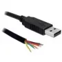 Seriālais kabelis DeLOCK 83116 USB Type-A DB-9 Melns 1.8 m