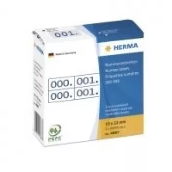 Numuru uzlīmes HERMA 4887 dubultnumuri pašlīmējošas 10x22 mm zilā krāsā