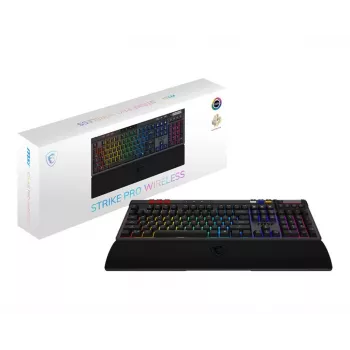 Mehāniskā spēļu tastatūra MSI Strike Pro W Silent US izkārtojums RGB fona apgaismojums, vadu, taustes klusie slēdži