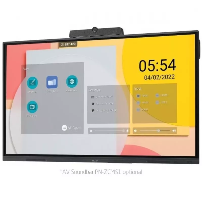 Sharp PN-L752B interaktīvā tāfele 190,5 cm (75 collas) 3840 x 2160 pikseļi Skārienjūtīgs Melna