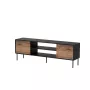 TV skapis CORTINA 180×40×60 cm, melna virsma, valrieksta rāmis
