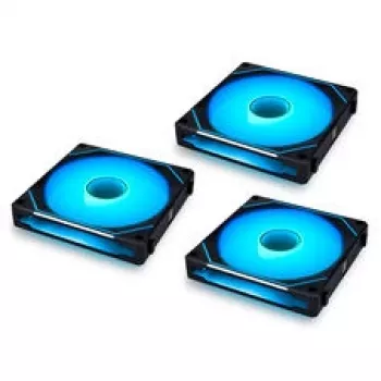 LIAN LI UNI FAN SL-INF 140 ARGB Reverse Blade PWM 3-Pack - Melns