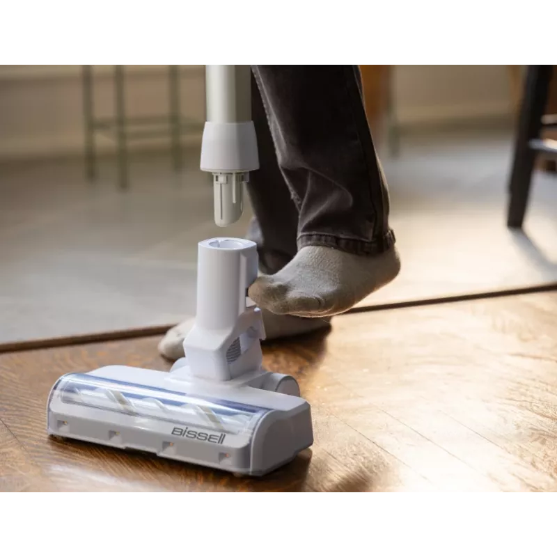 Bissell PowerClean bezvadu stieņputekļsūcējs | 200 W | darbības laiks līdz 40 min | silts balts/pelēks/spīdīgs sudrabs