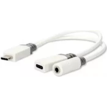Nedis USB-C™ Adapteris | USB 2.0 | USB-C™ Spraudnis USB-C™ Ligzda / 3.5 mm Ligzda | 0.10 m | Apaļš | Apzeltīts | PVC | Balts | Kaste