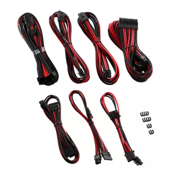CableMod C-Series PRO RM Black Label barošanas kabeļu komplekts CM‑PCSR‑16P3KIT‑NKKR‑R — melni un sarkani pīti modulāri kabeļi