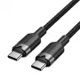 USB-C uz USB-C datu un uzlādes kabelis Vention TRDBH, 2 m, USB 2.0, 60 W PD, 3 A, 480 Mbit/s, melns