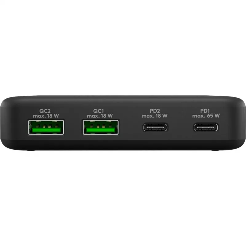 GOOBAY daudzportu USB-C PD GaN galda lādētājs 65 W, melns