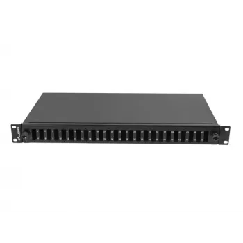 Patch panel 1U Lanberg FOP1-24SD-LQB Tērauds Melns Rack montāžai
