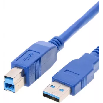 USB kabelis Helos 014683 USB 3.2 Gen 1 3m USB A USB B Zils