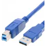 USB kabelis Helos 014683 USB 3.2 Gen 1 3m USB A USB B Zils