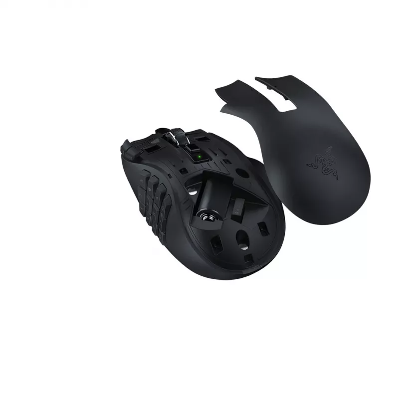 Spēļu pele Razer Naga V2 HyperSpeed RF Wireless + Bluetooth, labā roka, 30000 DPI, optiska, melna