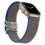 Rokas siksniņa GUAN premium Apple Watch 42/44/45/46/49mm — Pelēkzila, saderīga ar 1.–3. sēriju