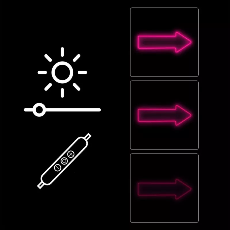 MANTA SNL107PK – rozā neon stila LED bultiņas sienas lampa
