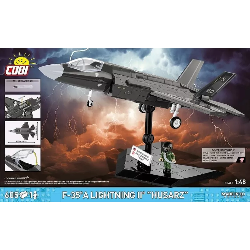 Konstruktors Cobi F-35A Lightning II — 605 detaļas, mēroga modelis
