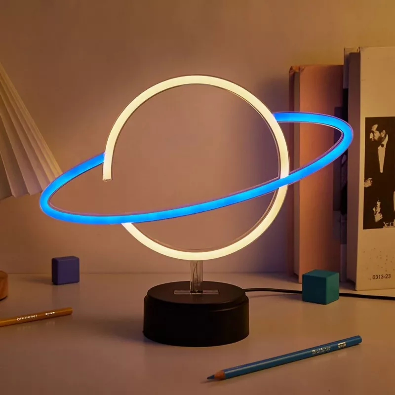 Manta SNL38BLT Stila neonu planētas dekoratīvā LED lampa