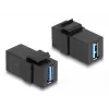 DeLOCK Keystone modulis USB 3.0 A sievišķais uz A sievišķais melns 1:1
