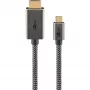 Pīts USB-C uz HDMI adaptera kabelis, 4K/60Hz, melns/sudrabs, 2m
