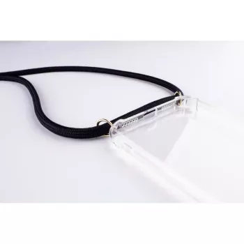 Phone necklace maciņš Lookabe iPhone 7/8 Plus — zelta ķēde, melns maciņš