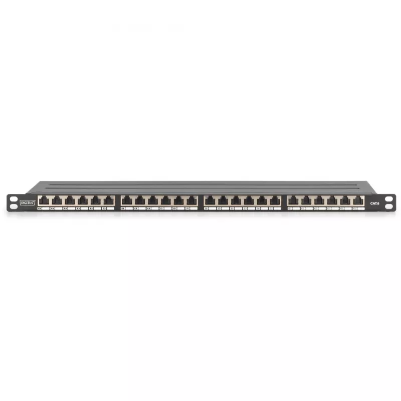 Patch Panel Digitus CAT 6 Class E Augsta Blīvuma Ekranēts Melns
