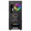 PC korpuss SAVIO Noctis Flow RGB — Cube, ATX/Mini-ITX, 3x 120 mm priekšējie ventilatori, rūdīta stikla sāns, max GPU 35 cm