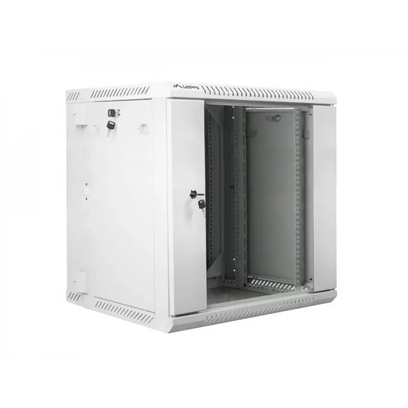 Divsekciju sienas skapis 19 inch 12U 600x600 pelēks LANBERG (plakanā iepakojumā)
