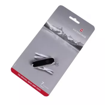 Multirīks Victorinox Classic SD — kompakts kabatas nazis ar šķērēm, asmeni, nagu vīli, skrūvgriezi, pinceti un zobu bakstāmo