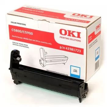 Original OKI 43381723 attēla cilindrs (ciāns) C5800 C5900 C5550MFP