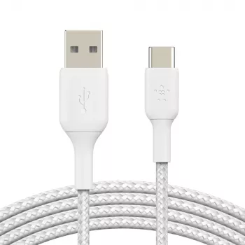 USB kabelis Belkin CAB002BT1MWH 1m USB A uz USB C balts