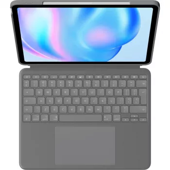 Logitech Combo Touch tastatūras maciņš QWERTY US International Smart Connector pelēks