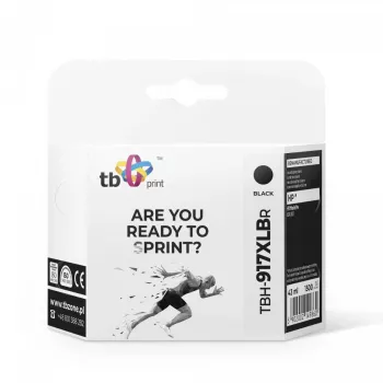 Tintes kasetne TB Kompat. S HP OfficeJet Pro 8025 917XL, Melna, Reman.