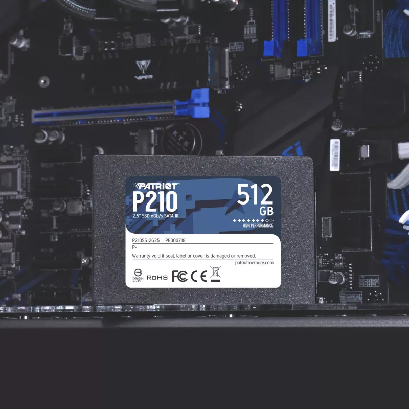 2,5 collu SATA III SSD PATRIOT P210 512 GB — 500 MB/s lasīšana, 400 MB/s rakstīšana