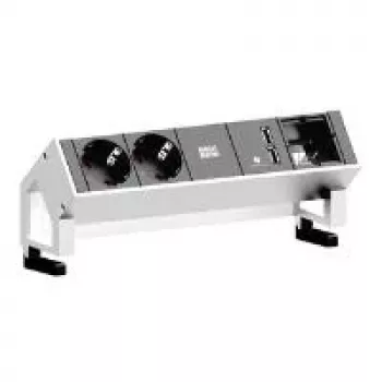 Pagrabezols Bachmann DESK 2 0.2m 2 AC kontaktligzdas Melns Balts