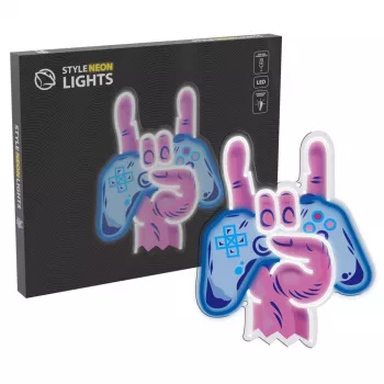 Neon Lights MANTA SNL109MT Rokas ar Spēļpulti neon zīme, dekoratīvs LED apgaismojums spēļu istabai