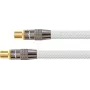 SAT antennas kabelis, IEC/Koax spraudnis un ligzda ar zeltījumu, ekranējums 120 dB, 75 Ω, neilona pinums balts, 3 m, PYTHON® sērija (GC-M2004)