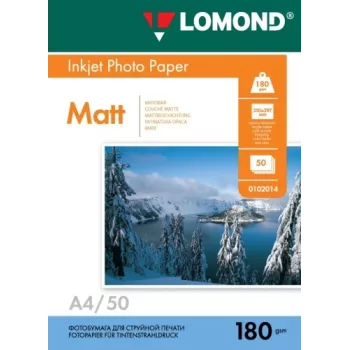 Lomond fotopapīrs matēts 180 g/m² A4, 50 loksnes
