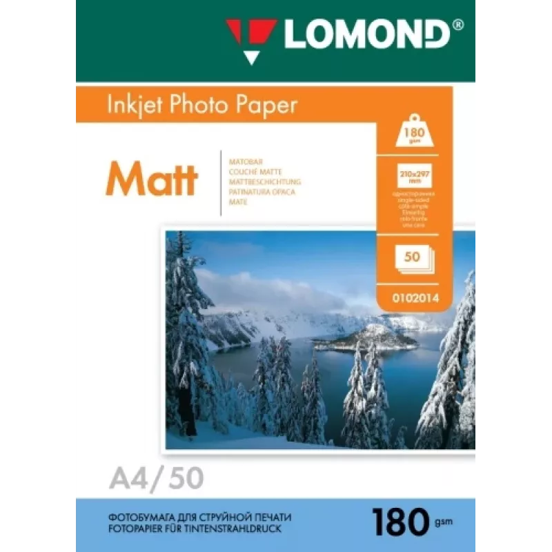 Lomond fotopapīrs matēts 180 g/m² A4, 50 loksnes